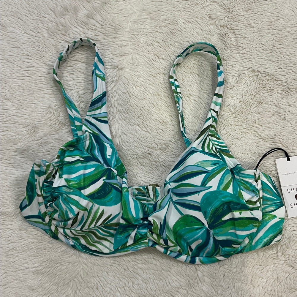 Shade & Short Swim Top Bra Green Floral 36C